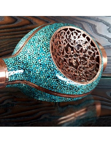 Special Hand Inlaid Blue Turquoise Copper Bottle HC-1067 zi2