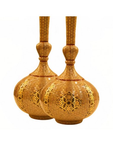 Light Tuned Hand Inlaid Wooden Vase Set HC-1068 zid