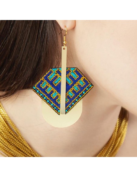 Embroidered earrings Ac-1070