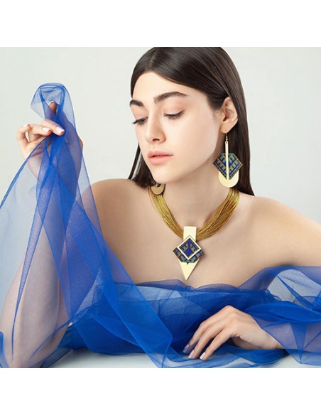 Embroidered necklaces and earrings Ac-1070