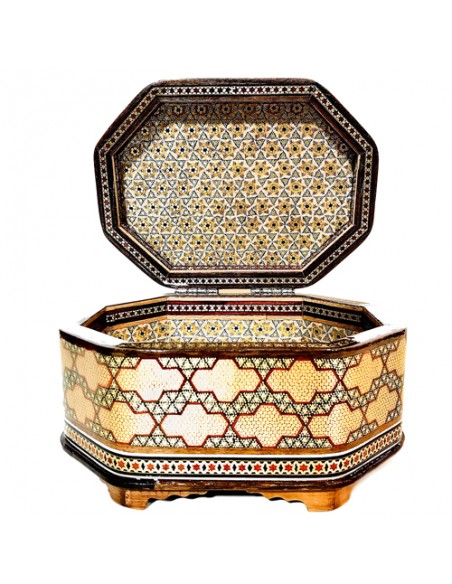 Hand Painted Minakari & Wood Inlaid Jewelry Box HC-1074 ov