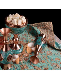 Handmade Copper & Blue Turquoise Vase HC-1075 fv 2