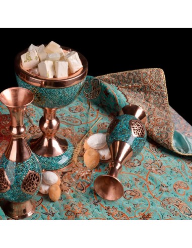 Handmade Copper & Blue Turquoise Vase HC-1075 id