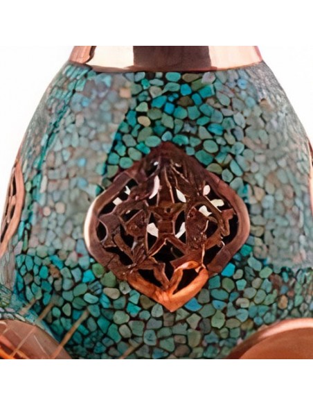 Handmade Copper & Blue Turquoise Vase HC-1075 zi1
