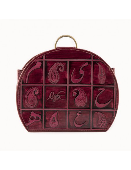 Women's natural leather round handbag AC-1077