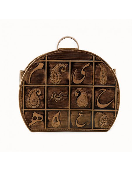 Women's natural leather round handbag AC-1077