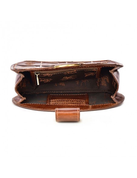 Women's natural leather round handbag AC-1077