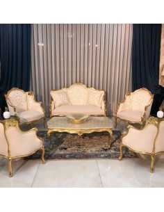 navy blue wooden velvet-sofa 2