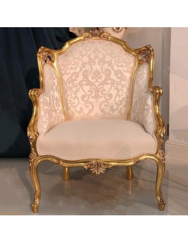 ivory wooden velvet accent chair - frontal
