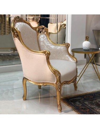 ivory wooden velvet accent chair - lateral