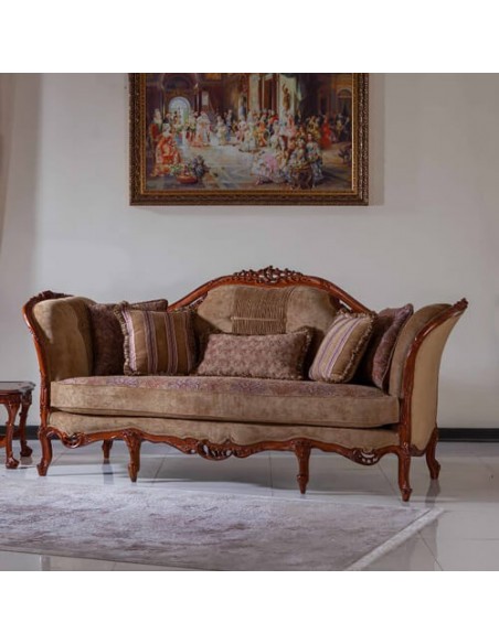 royal brown woodcarving sofa