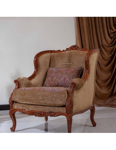 royal brown woodcarving accent chair