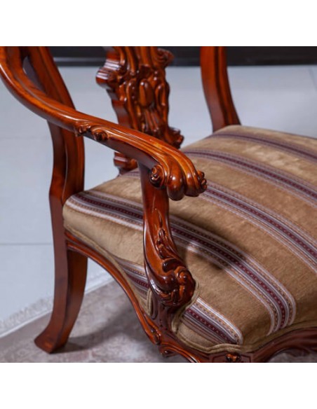 royal-classic-brown-woodcarving-armchair-details