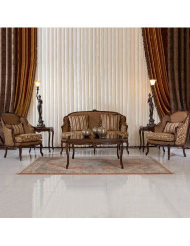 classic beige wooden sofa set