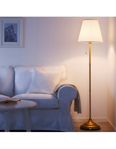 luxe white brass floor lamp