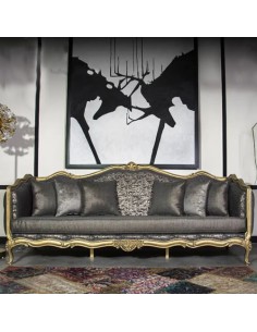 cinereous wooden sofa