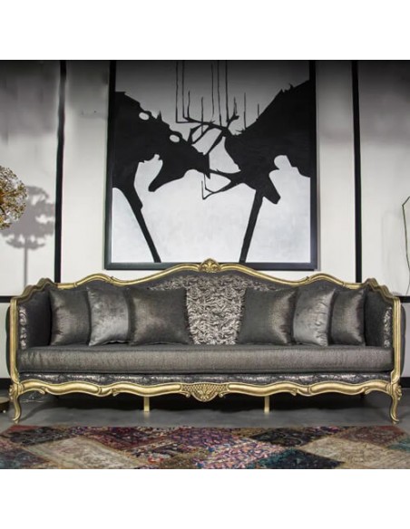 cinereous wooden sofa