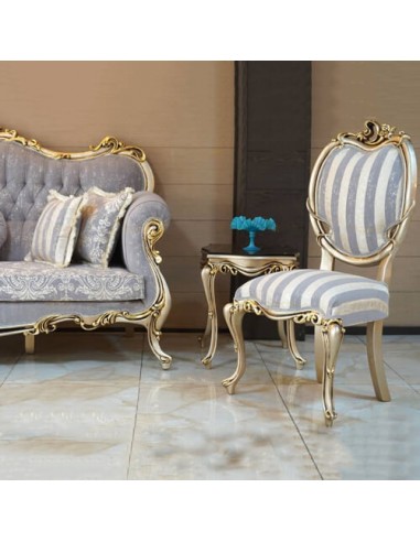 classic grey woodcarving armchair