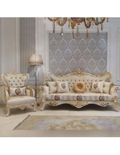 royal classic wooden beige sofa 2