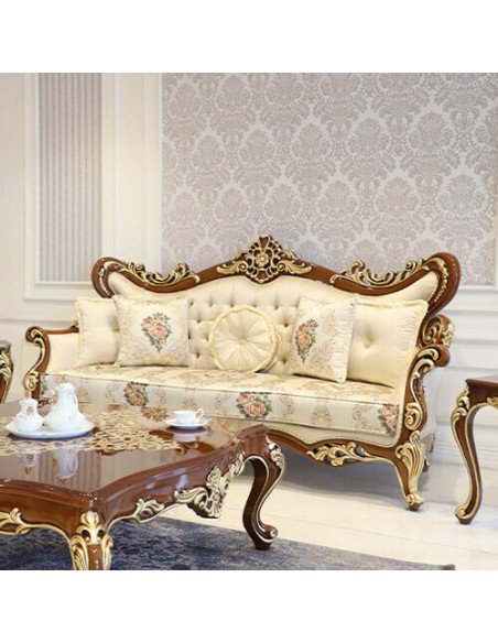 royal classic wooden brown gold and beige sofa royal classic wooden brown gold and beige sofa
