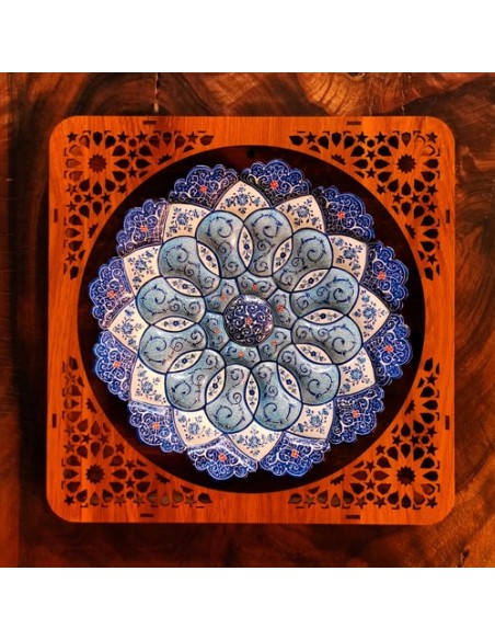 Hand-Painted Minakari Wall Plate With Wooden Frame HC-1102 id Hand-Painted Minakari Wall Plate With Wooden Frame HC-1102 id