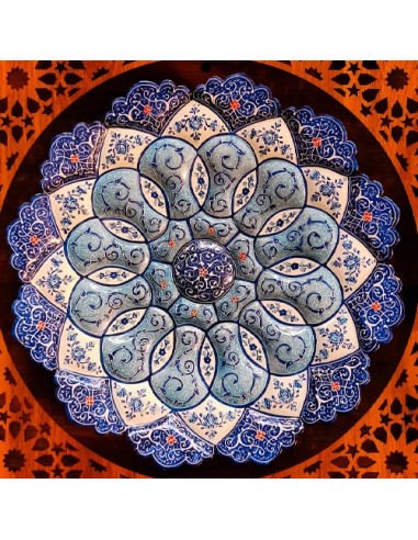 Hand-Painted Minakari Wall Plate With Wooden Frame HC-1102 zimb