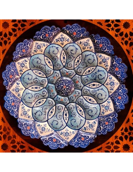 Hand-Painted Minakari Wall Plate With Wooden Frame HC-1102 zimb Hand-Painted Minakari Wall Plate With Wooden Frame HC-1102 zimb