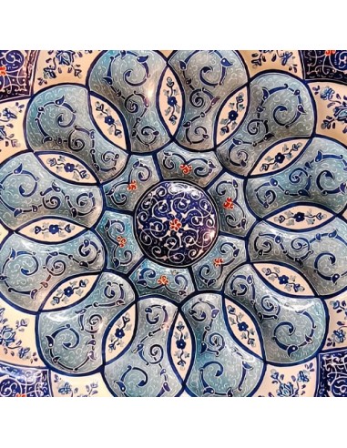 Hand-Painted Minakari Wall Plate With Wooden Frame HC-1102 zim