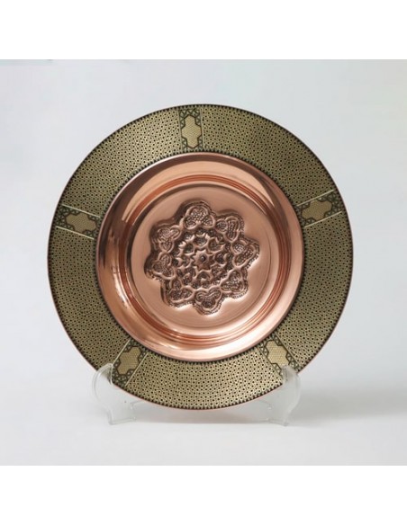 Hand Engraved & Wood Inlaid Copper Decorative Plate HC-1107 id