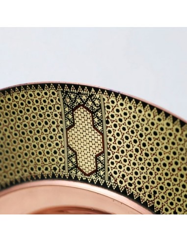 Hand Engraved & Wood Inlaid Copper Decorative Plate HC-1107 zi2