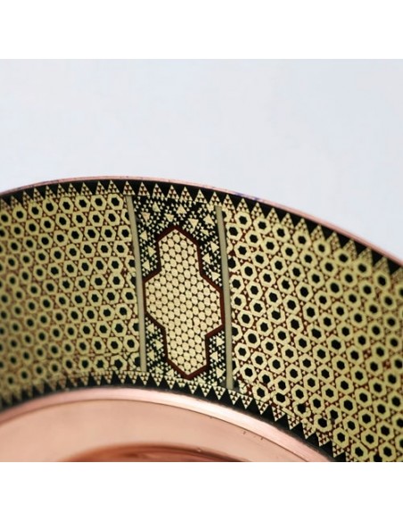 Hand Engraved & Wood Inlaid Copper Decorative Plate HC-1107 zi2