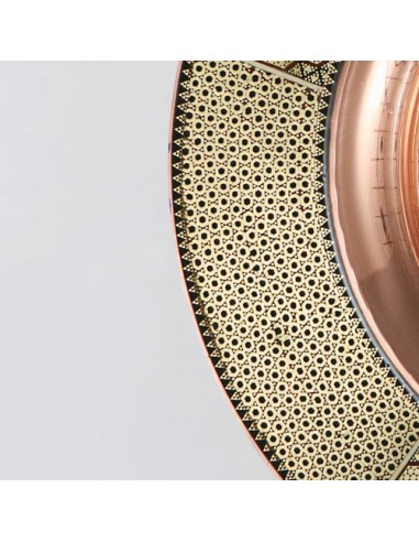 Hand Engraved & Wood Inlaid Copper Decorative Plate HC-1107 zi3