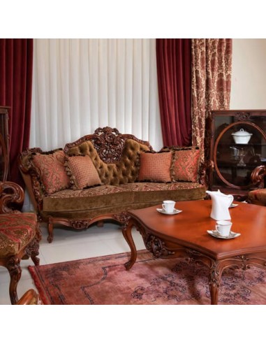 classic floral wood carving sofa coffee-table