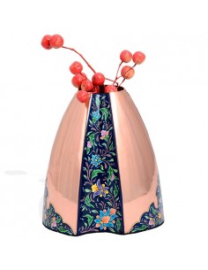 Persian Hand-Painted Modern Minakari Copper Vase HC-1110 fv