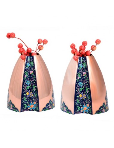 Persian Hand-Painted Modern Minakari Copper Vase HC-1110 fv2