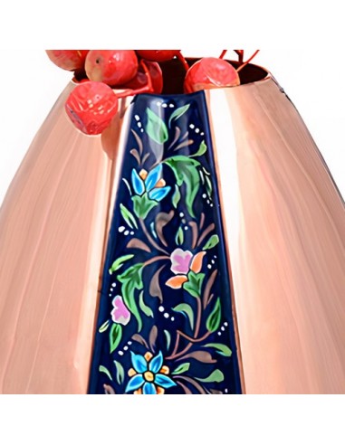 Persian Hand-Painted Modern Minakari Copper Vase HC-1110 zi1