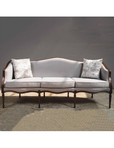 grey wooden carved sofa