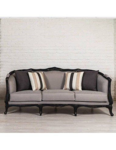 grey and black three-seater sofa