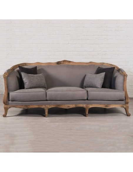 grey three-seater sofa