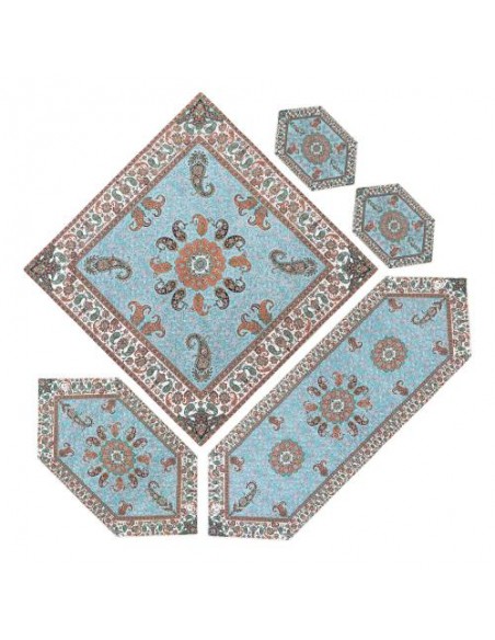 Silk Handmade Cashmere Tablecloth Set | Persian chashmere