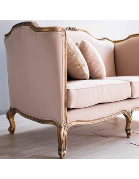 cream woodcarving cabriole sofa - details