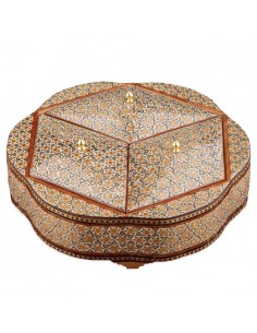 Handmade Wood Inlay Decorative Candy Bowl HC-1126 fv