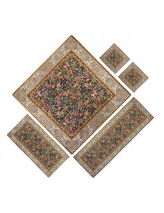 Hunting Persian design silk cashmere tablecloth HC-1129 | Termeh