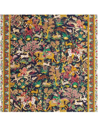 Hunting Persian design silk cashmere tablecloth HC-1129 | Termeh