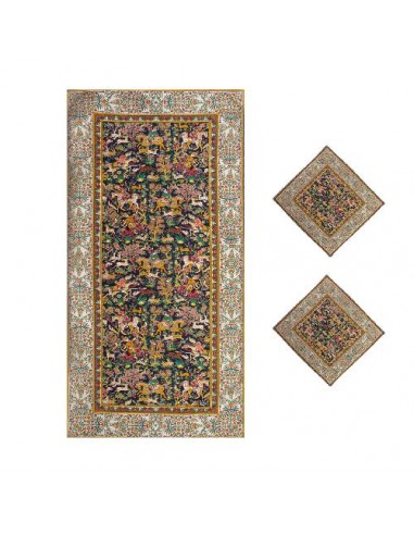 Hunting Persian design silk cashmere tablecloth HC-1129 | Termeh