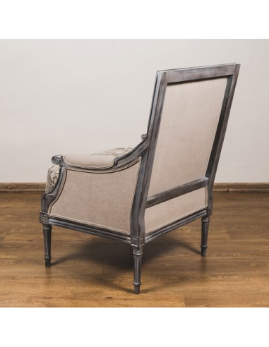 cream carved wood accent chair - backward