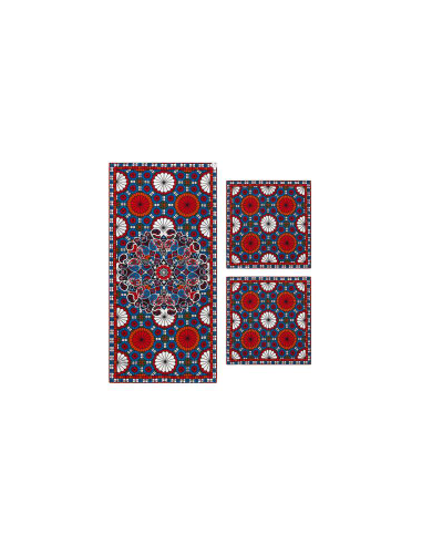 Mahriz model 5-piece cashmere silk tablecloth set | Termeh tableware