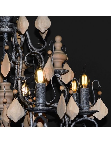 woodcarving chandelier - details woodcarving chandelier - details
