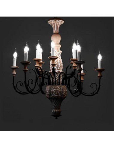handmade-woodcarving-ten-flames-chandelier