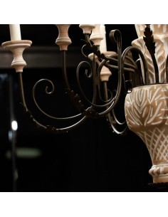 handmade-woodcarving-ten-flames-chandelier 2